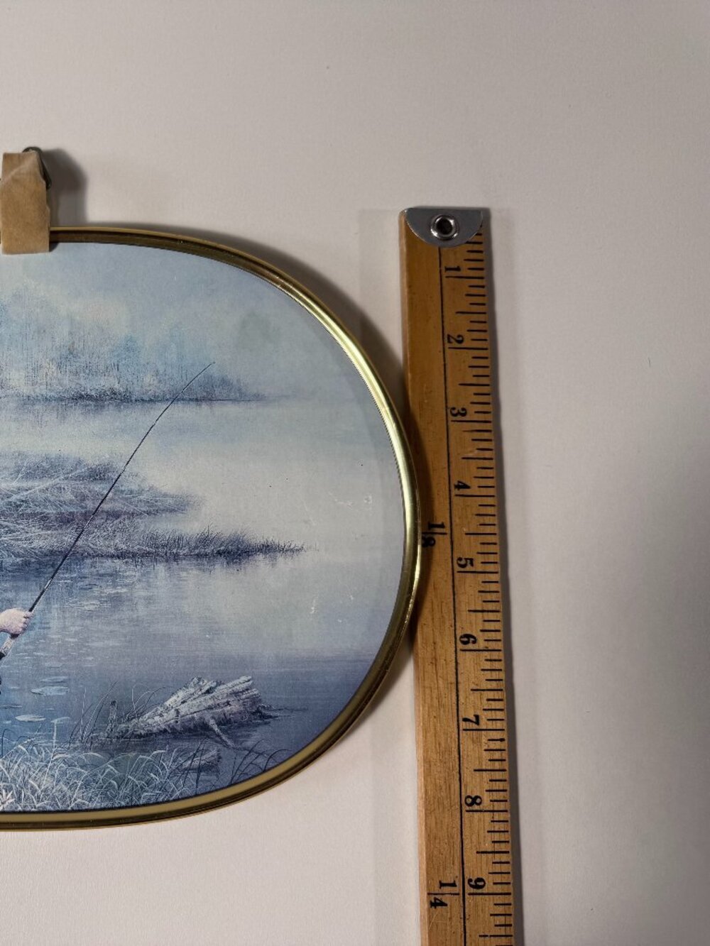 Vintage Fishing Boy & Dog Oval Wall Plaque Cottagecore Decor - Picture 4 of 6